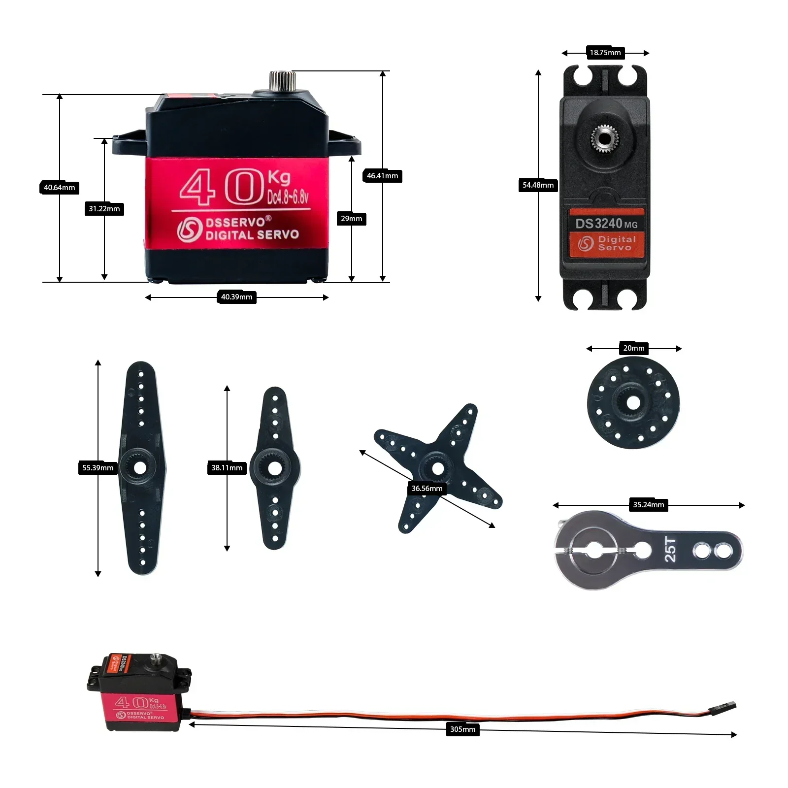 Digital Servo 40KG 180/270 Deg - đánh giá và giá Robot Arm Motor
