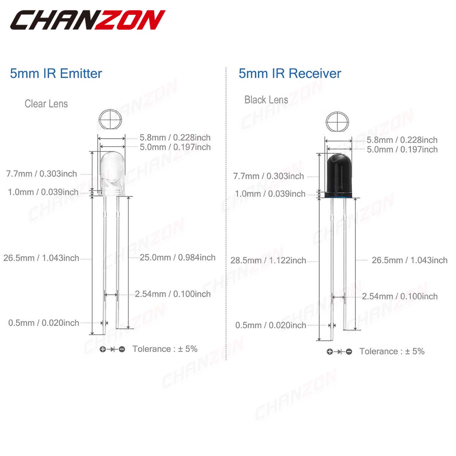 3mm 5mm 10mm IR LED Diode Tran - đánh giá và giá Science And Hobby