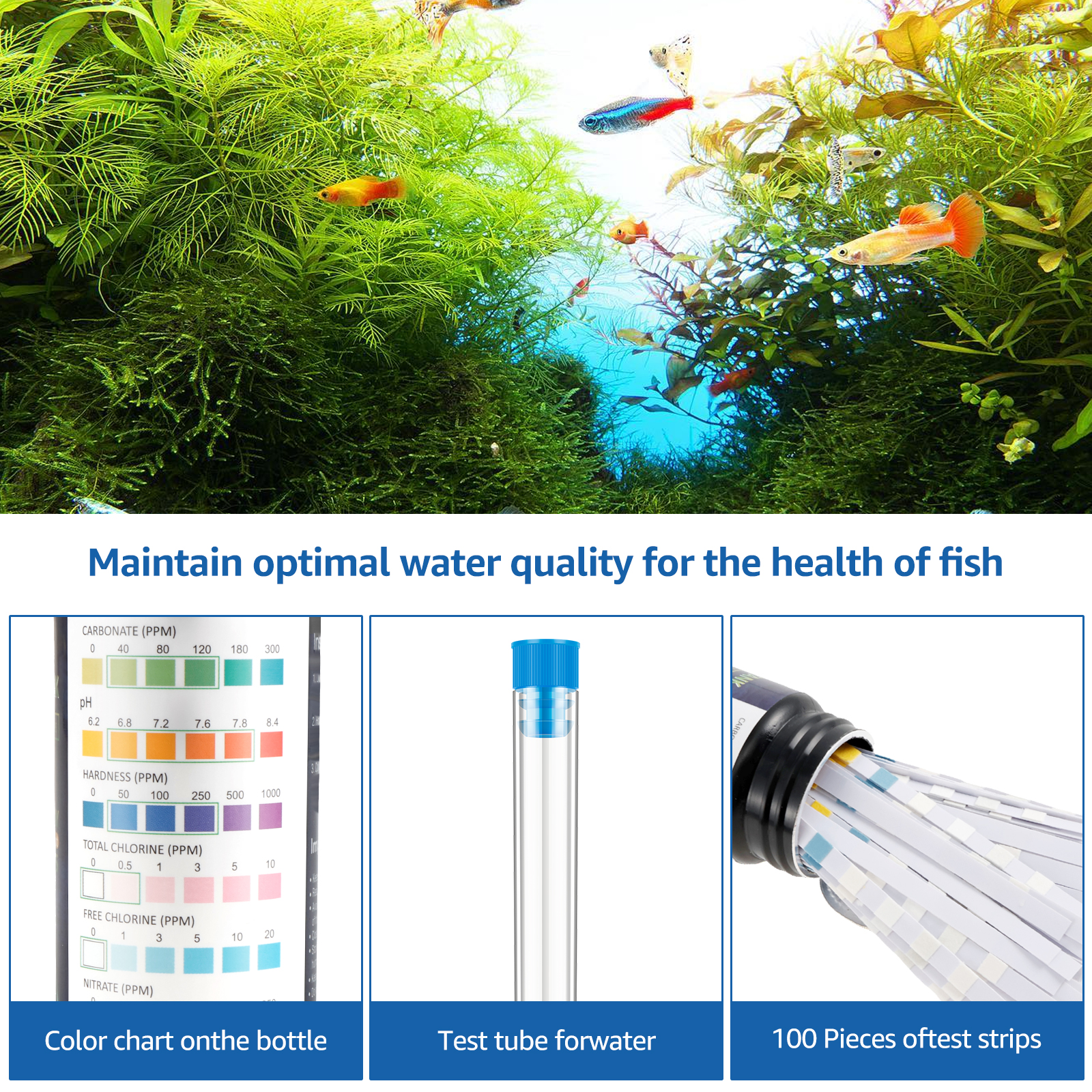 100Pcs 7 in 1 Aquarium Test St - đánh giá và giá Water Testing Kit